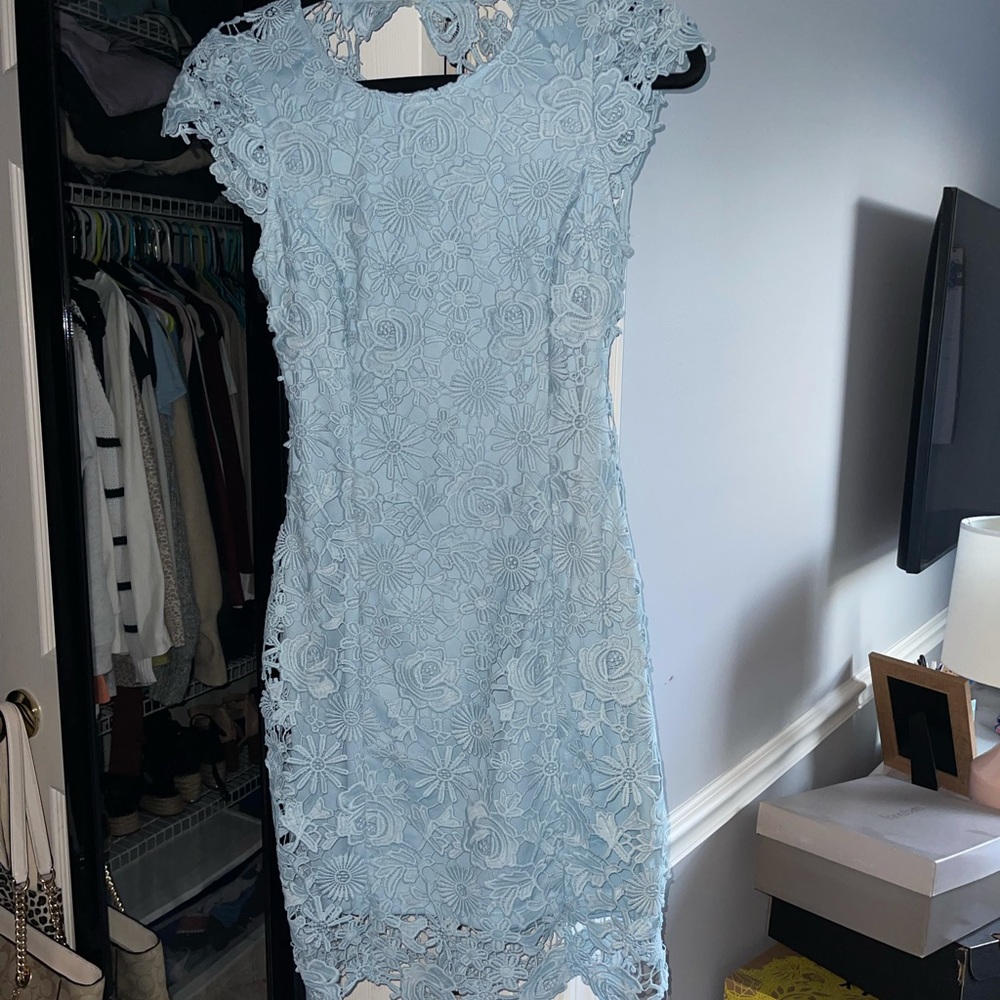 Lulus Light Blue Backless Dress